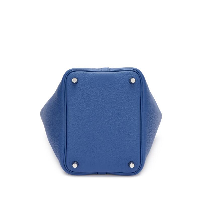 Hermès Bleu Brighton Clemence and Capucine Swift Verso Picotin Lock 18 Palladium Hardware - Image 5